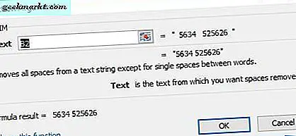 Så här tar du bort utrymmen i Excel